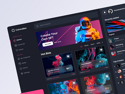 Coinmakes - Nft Marketplace Dashboard 🔥 By Irfanaffian For One Week 