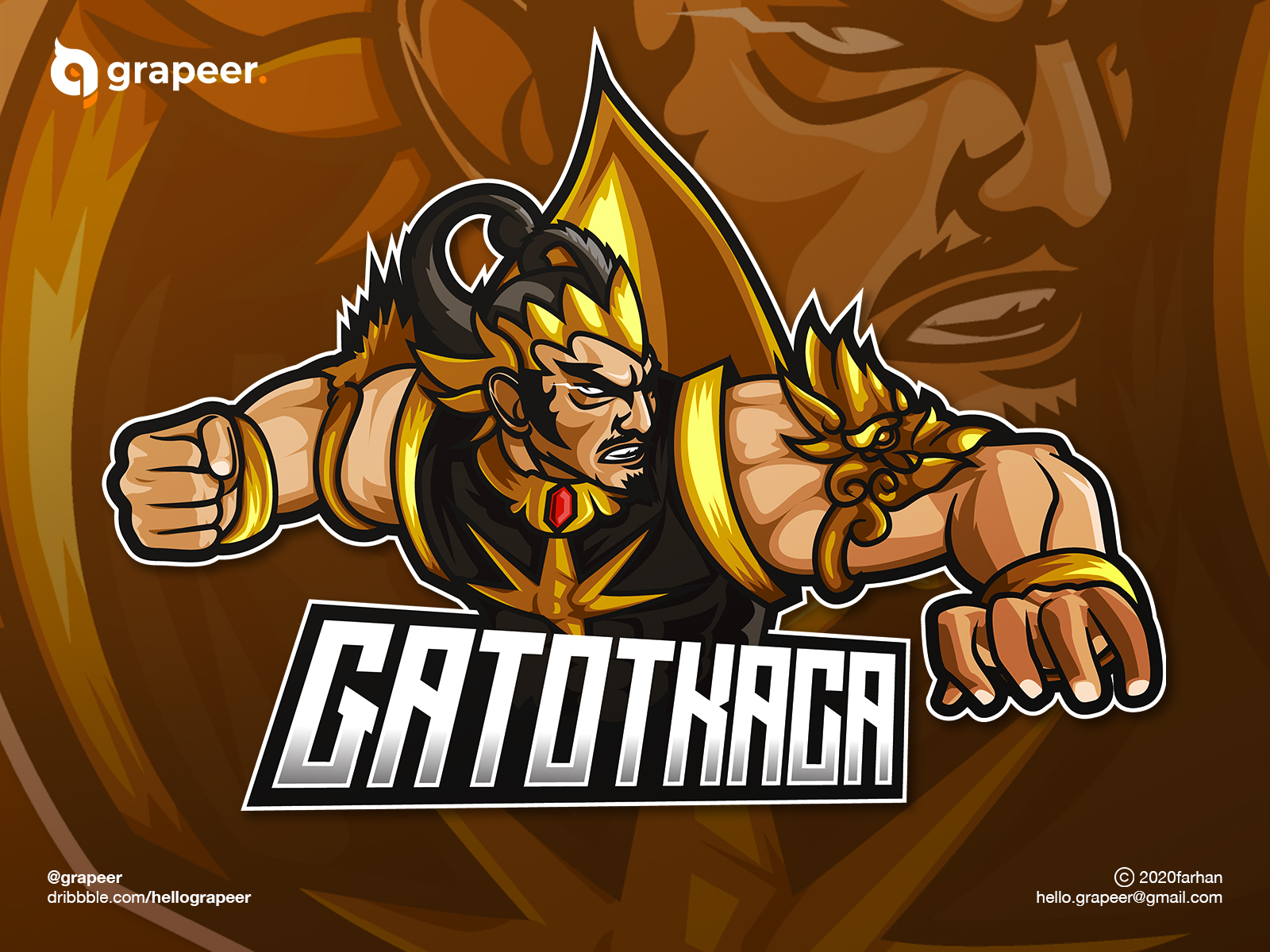 Gatot Kaca ESport / Mascot Logo by Farhan Hidayat Grapeer on Dribbble