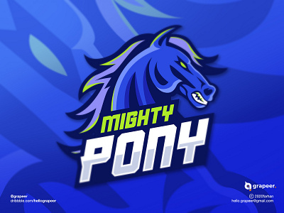 Mighty Pony Logo design concept. adobe illustrator blue brand designer designer logo esport esportlogo horse logodesign logodesigner logodesigner illustration brand mascot mascotlogo pony streamerlogo team teamlogo
