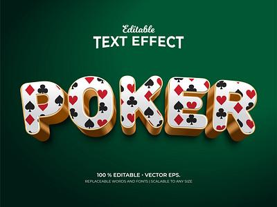Poker Playing Card Symbol Pattern 3d Style Editable Text Effects