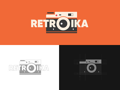 Retroika Film Camera Logo adobe illustrator brand brand identity branding design flat illustration logo logo design logos