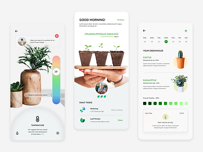 Tirahbotanic - Mobile Apps clean go green mobile apps plant ui uiux user interface ux