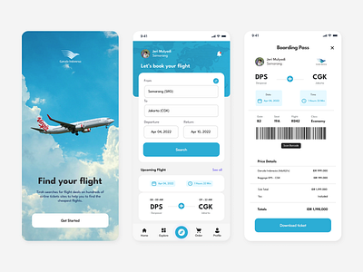 Redesign Garuda Indonesia Mobile Apps boarding pass clean design flight maskapai mobile apps plane traveling user interface