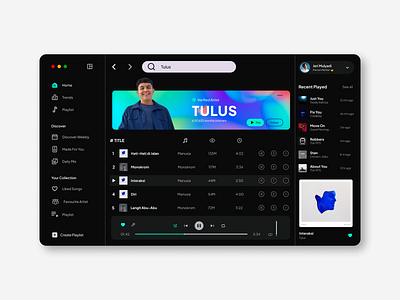 Melody Home Application application branding dashboard music music platform spotify ui uiinspiration uikit uiux user interface