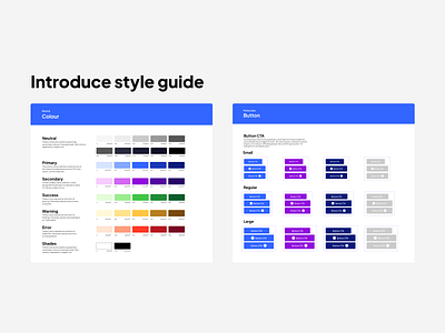 Introduce Style Guide, Colour and Button button colour colour palette cta design system mobile apps ui uidesign user interface ux research
