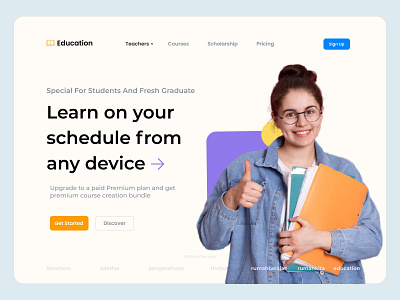 Web Education Landing Page concept website design