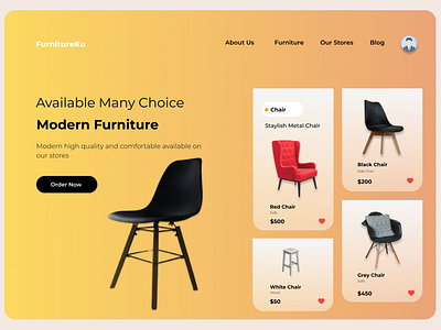 Landing Page furnitureku uidesign uiux webdesign