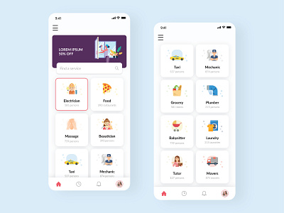 Service App Home Screen Ui app design home screen uidesign