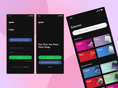 Spots - Music App / UI Design concept design ui