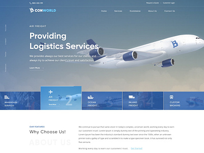 Logistics Services homepage design homepage design logistic services ui design ux design ux designer website banner website concept website design
