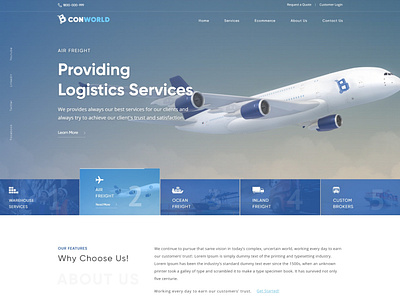 Logistics Services homepage design