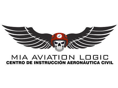 Aviation Corporation Logo Creation aviation aviators fly logodesign pilots skull