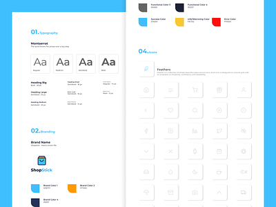 ShopStick - Pattern Library colors design guide design system ecommerce eshop icons mobile app online shop pattern library shopstick typography