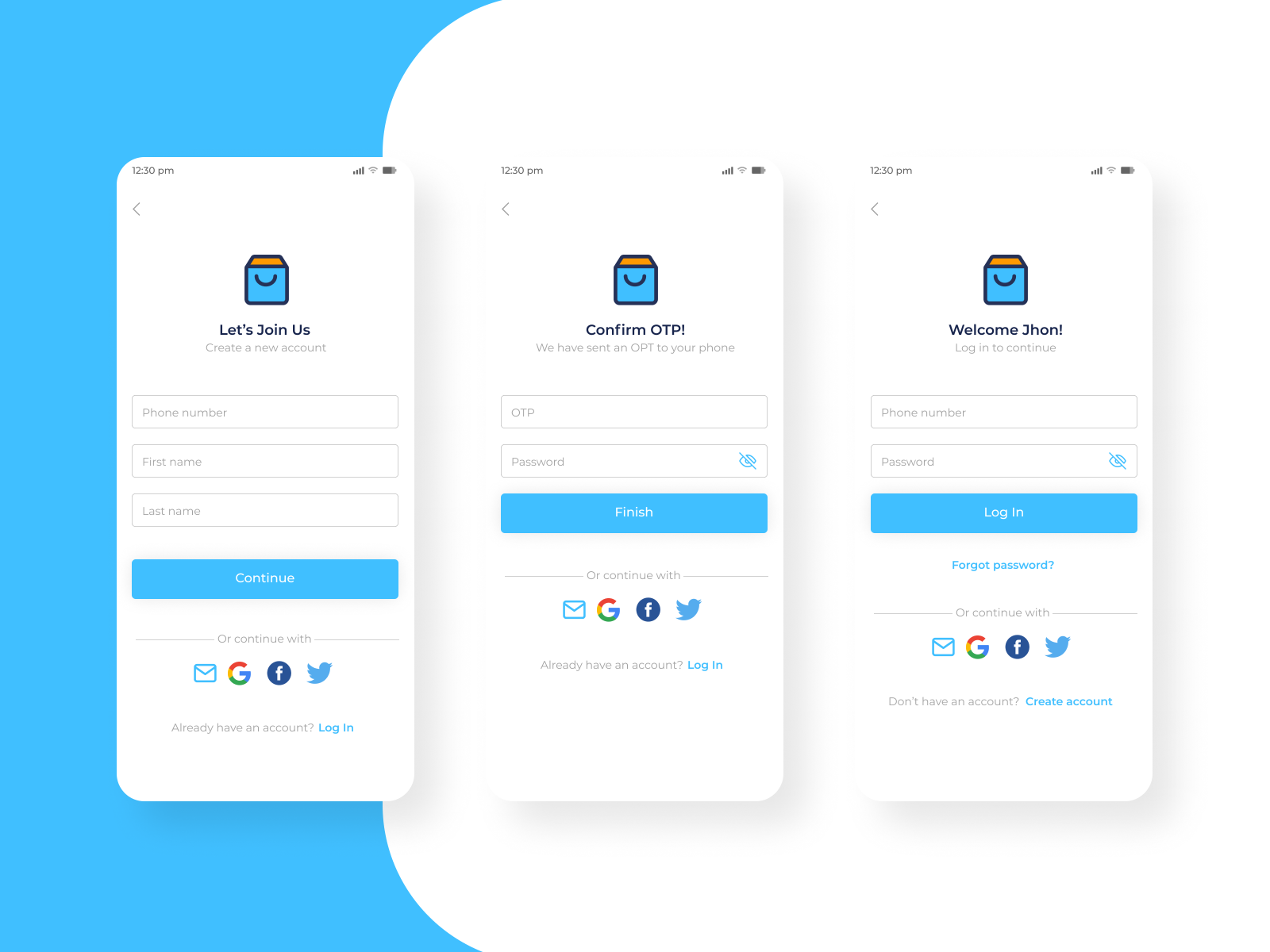 ShopStick - Authentication Page by Md Sohel Rana on Dribbble