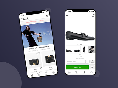 Mobile App - CoooL (Part 1) adobexd app design fendi gucci iphone mobile app mobile design shopping app ui ux