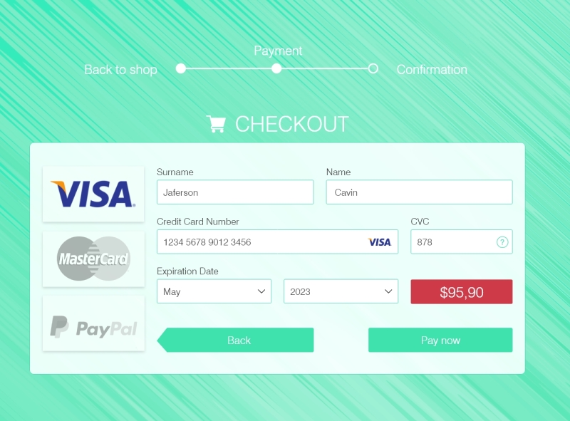 Laravel credit card form