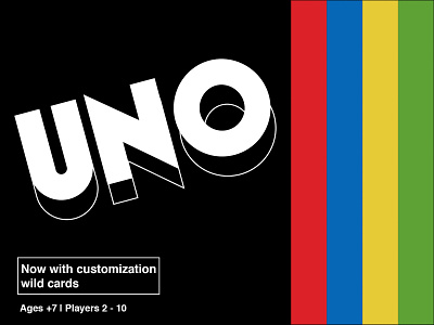 UNO! blue card design card game design flat icon logo minimal typography uno vector weekly weekly warm up