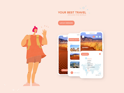 Travel UI/UX Design app design illustration ui ux