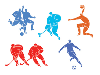 Set of illustrations of the Olympic Games