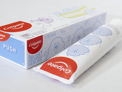 Brushy Heroes characters colgate design illustration packaging storytelling