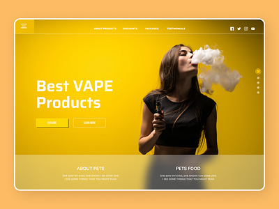 Vape Landing Page branding design illustration typography ui ux