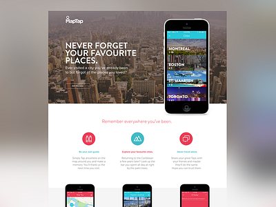 MapTap site city iphone map marketing site tap