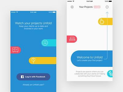 Unfold Onboarding ios iphone mobile onboarding