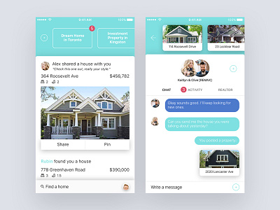Real Estate App app chat estate feed house iphone mobile real