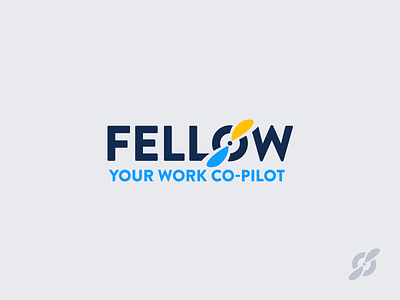 Fellow Logo branding copilot fellow flight logo pilot prop rutter wings work