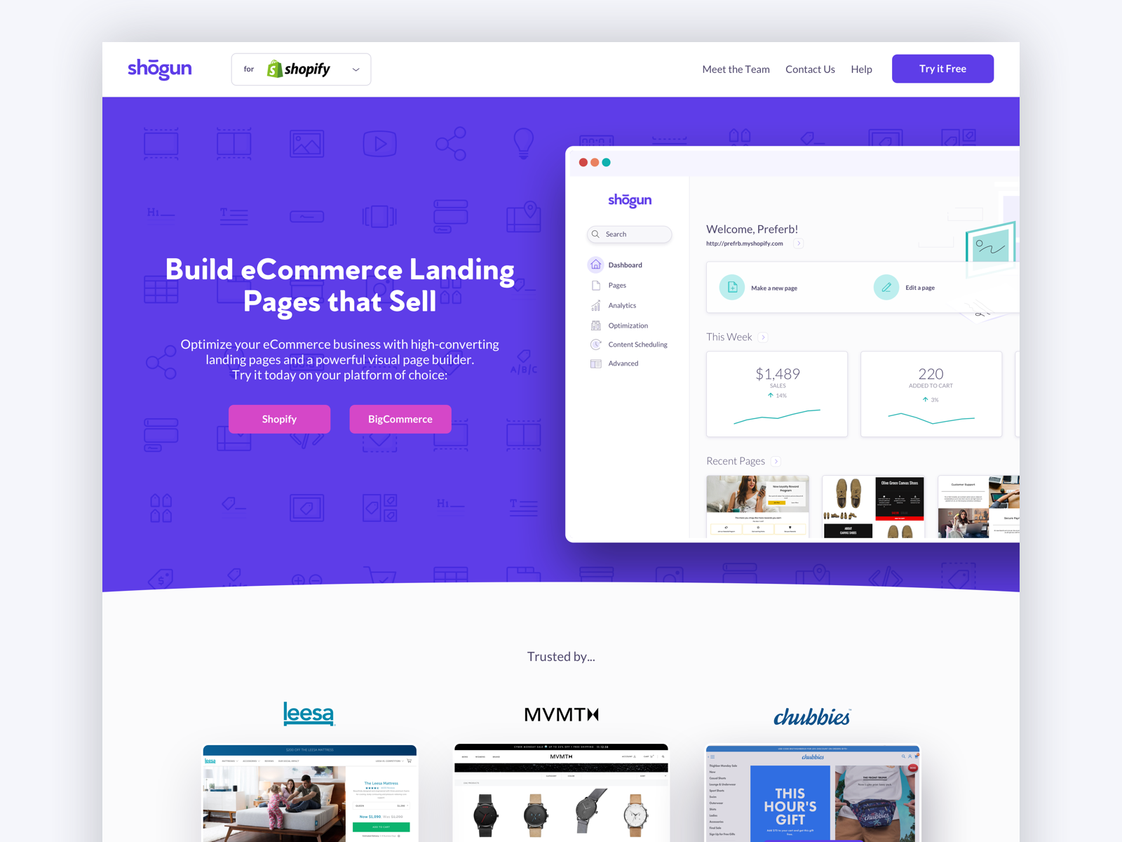 Get Shogun Landing Page by Greg Beldam on Dribbble