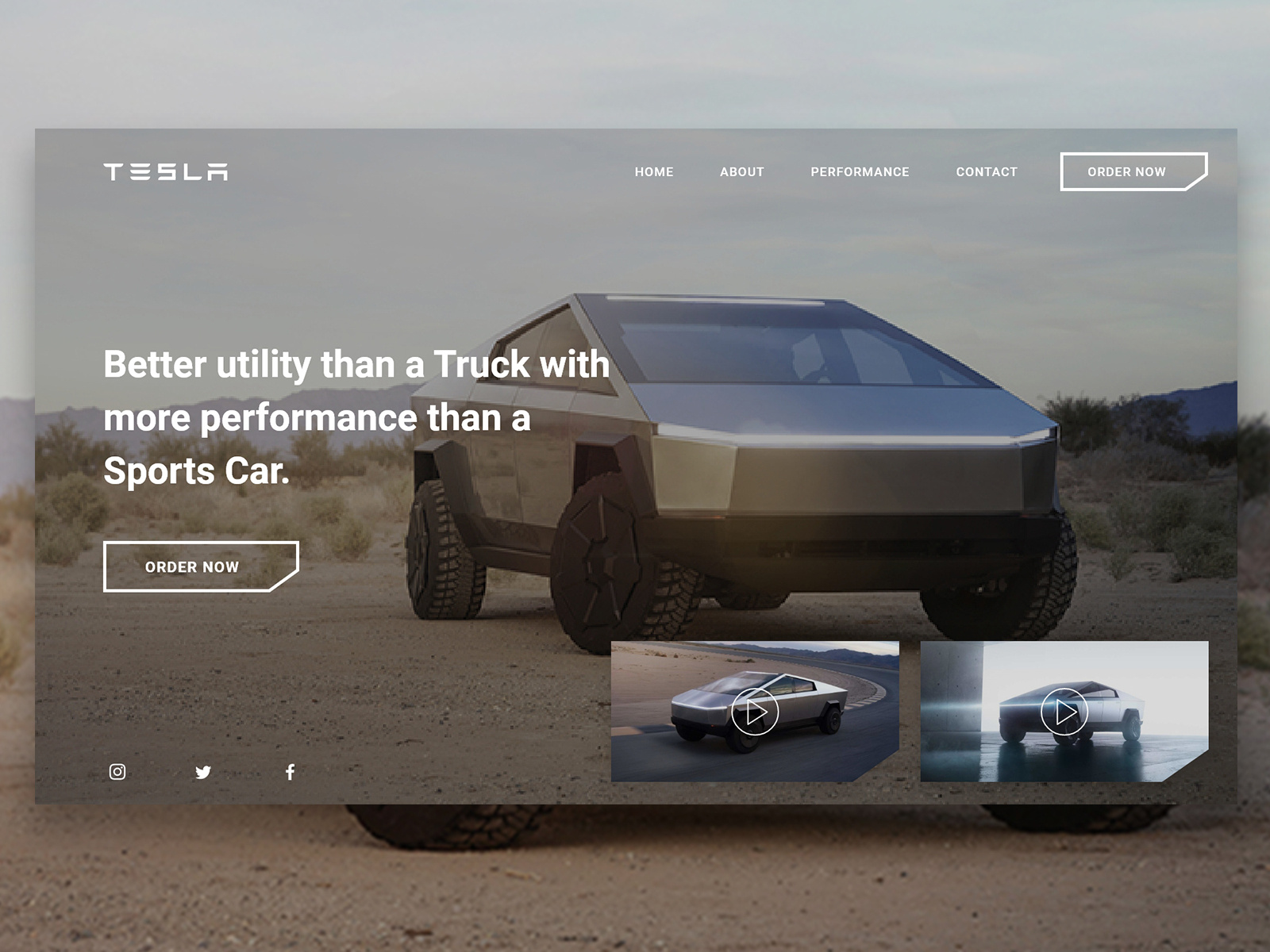 Attribution - https://dribbble.com/shots/8559896-CyberTruck-Website-Design