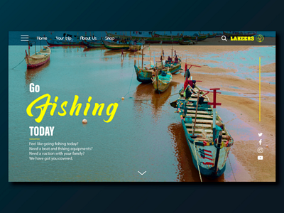 Fishing illustrator website design