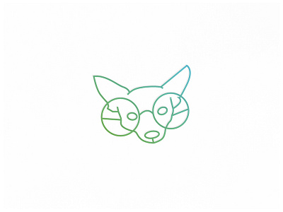 puppy from the past brand dog glasses illustration logo sketch