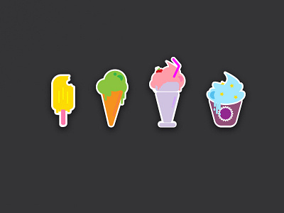 ice cream icecream icons summer sweet vector