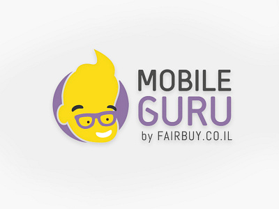 mobile guru logo character guru guy logo mobile