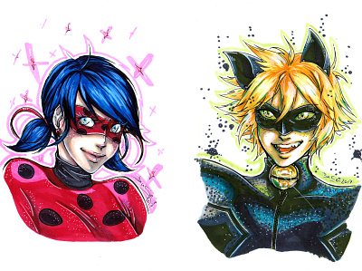 Tales of Miraculous Ladybug and Chat Noir cartoon copic markers fanart illustration markers portrait traditional traditional art