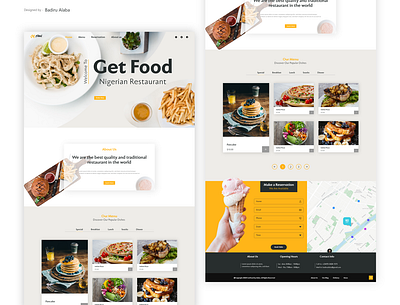 Getfood Restaurant website design animation app branding icon illustration illustrator minimal typography ux vector