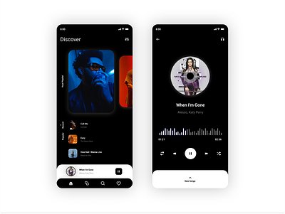 Muisc Player - Dark Mode app app ui concept design figma mobile app mobile ui music music player music player ui music ui ui uiux ux uxui