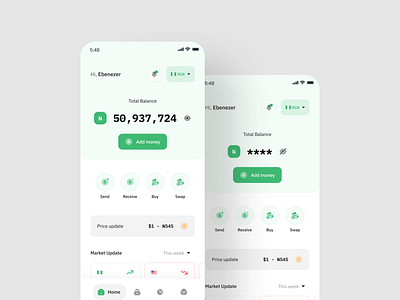 Trade Naira User interface design