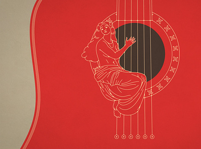 Longing to Go Outside Again branding classical design digitalart double meaning flat guitar harpy icon illustration instrument logo minimal music quarantine shelterinplace vector wit