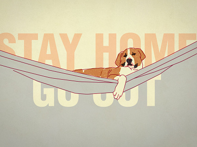 Stay home: there are puppies. branding design dogs double meaning flat icon illustration logo minimal puppy quarantine shelterinplace stayhome vector wit