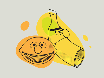 Sesame Streetfood banana bert branding design digital art double meaning ernie flat fruit icon illustration lemon logo minimal muppet sesame street vector wit