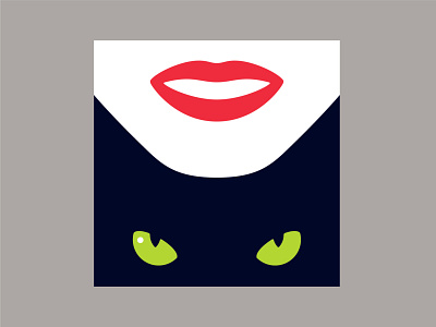 The moment before the attack abstract adobe illustrator branding cat design digital art double meaning flat illustration lips minimal negative space vector wit