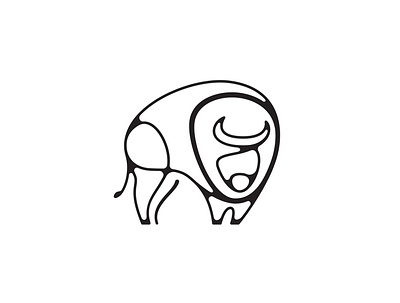 Bison Icon adobe illustrator animals bison black and white branding buffalo design digital art flat icon iconography illustration linear lineart logo minimal vector