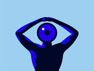 Eye see what you did there adobe illustrator design digitalart double meaning eye flat illustration man minimal silhouette technique vector wit