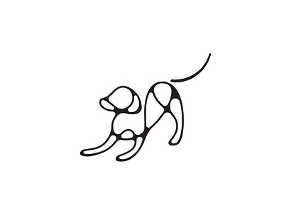 Dog Icon abstract black and white design digital art dog flat icon icongraphy illustration line line art logo minimal puppy vector