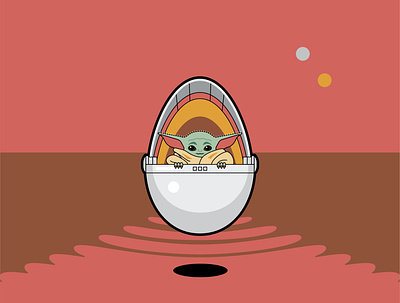 Baby Yoda Egg baby yoda design easter egg flat illustration may the fourth minimal star wars vector yoda