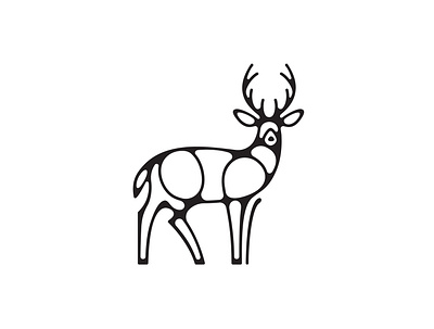 Deer Icon adobe illustrator animal buck deer design digital art flat icon illustration logo minimal vector