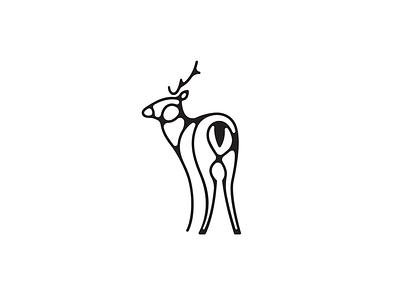 Deer Icon abstract animals deer graphic design icon line logo minimal