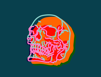 Trippy Skull adobe illustrator design digital art flat illustration minimal skull vector